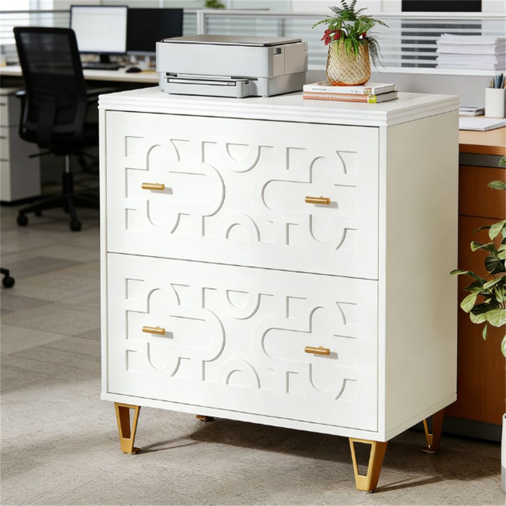 Modern Two-Drawer File Cabinet and Printer Stand