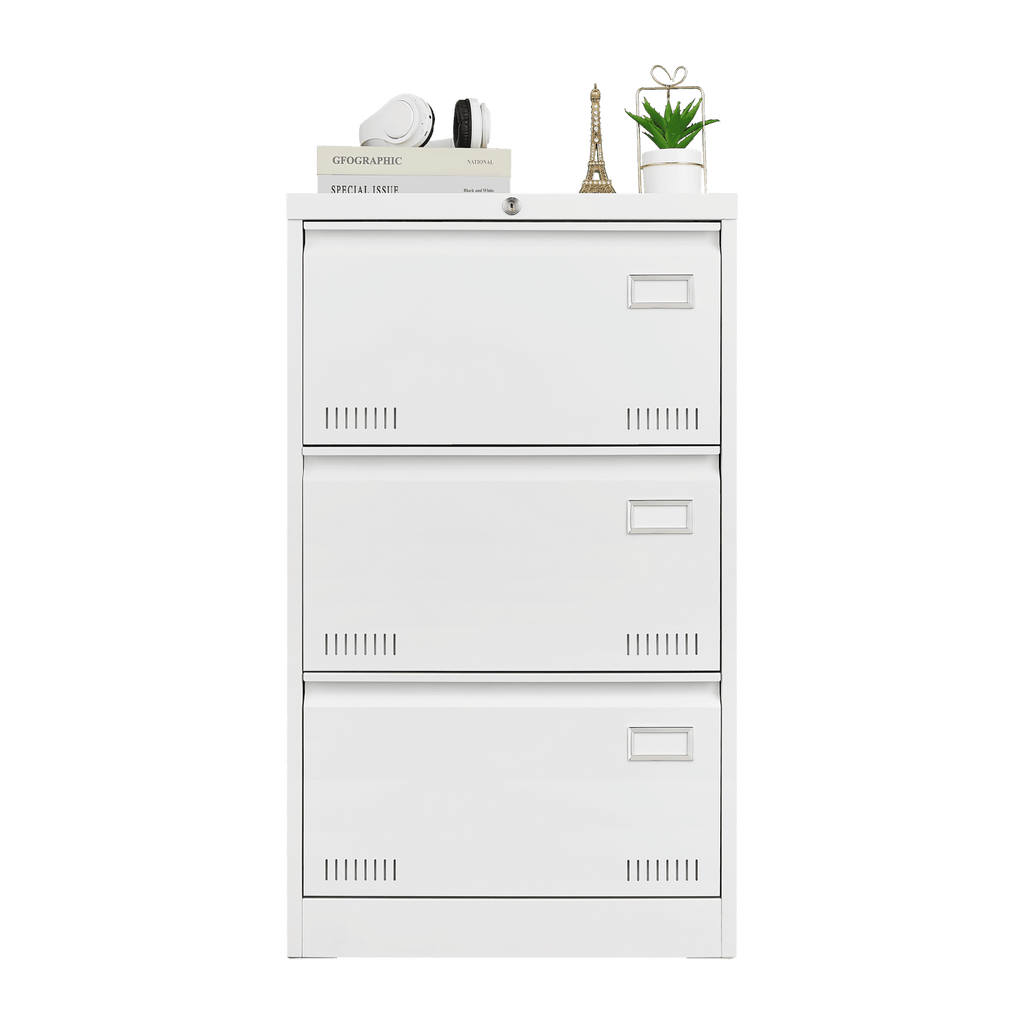 Three-Drawer Locking Lateral File Cabinet