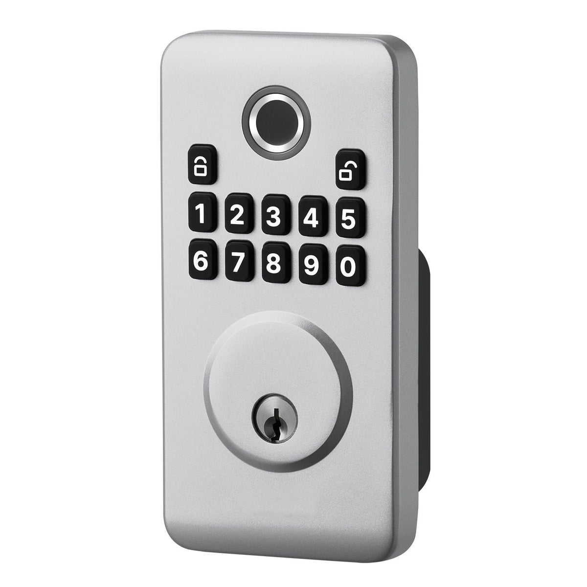 Fingerprint Keyless Entry Deadbolt with Auto-Lock and Anti-Peep Mode - Silver