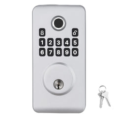 Fingerprint Keyless Entry Deadbolt with Auto-Lock and Anti-Peep Mode - Silver
