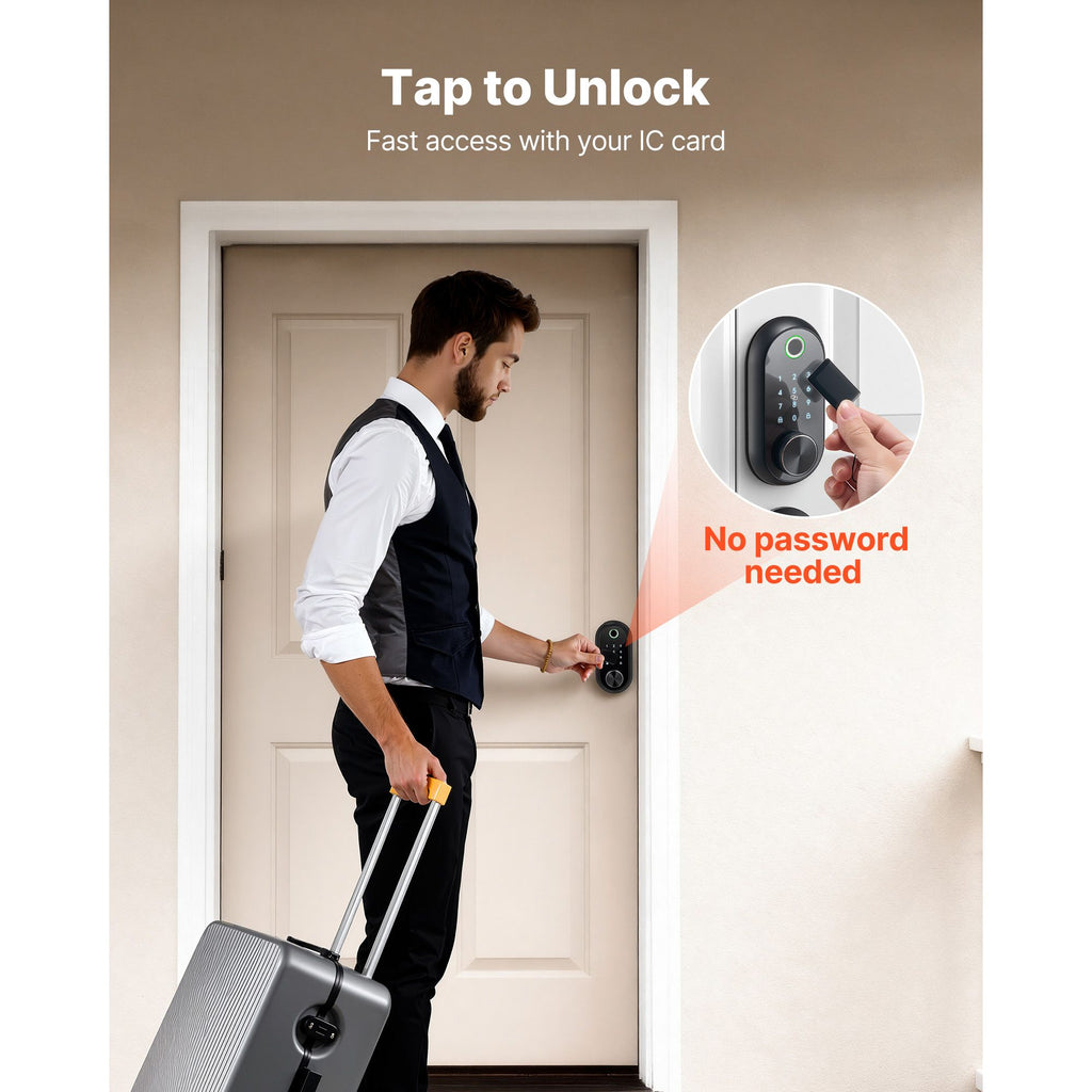 Keyless Fingerprint Door Lock with Touchscreen and Auto-Lock