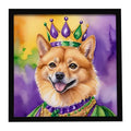 Finnish Spitz King of Mardi Gras Framed Wall Art