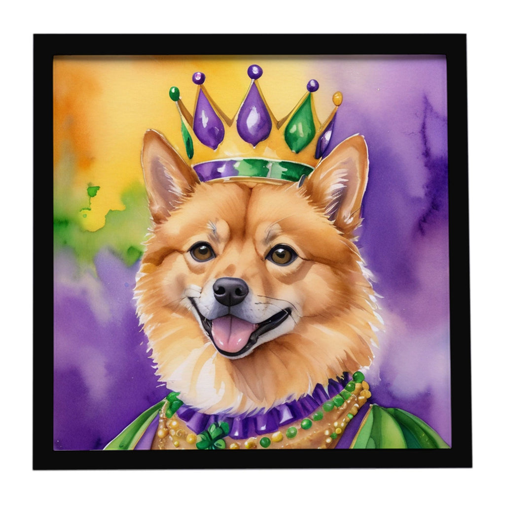 Finnish Spitz King of Mardi Gras Framed Wall Art