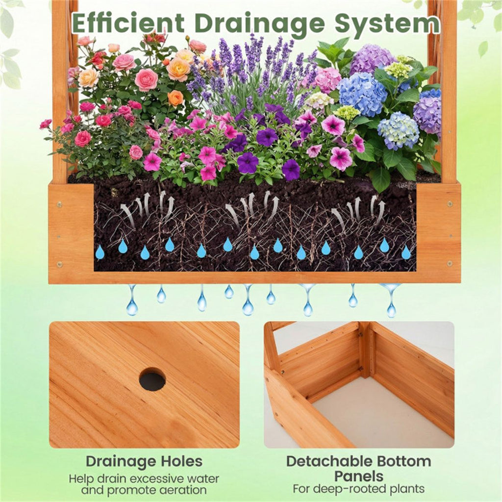 Raised Garden Bed with Side Trellises