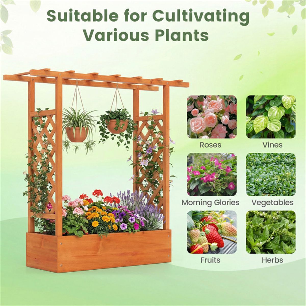 Raised Garden Bed with Side Trellises