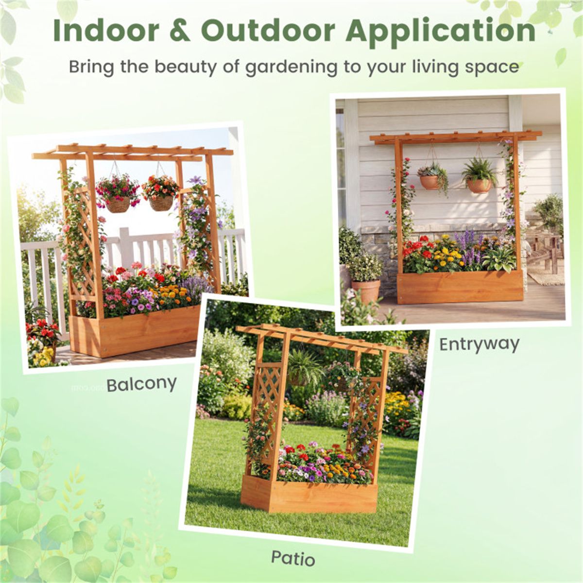 Raised Garden Bed with Side Trellises