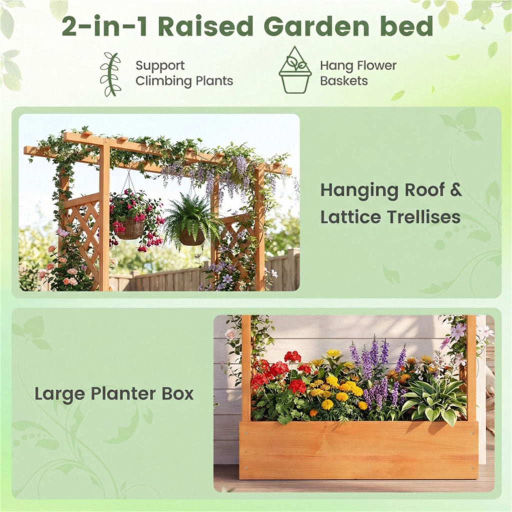 Raised Garden Bed with Side Trellises