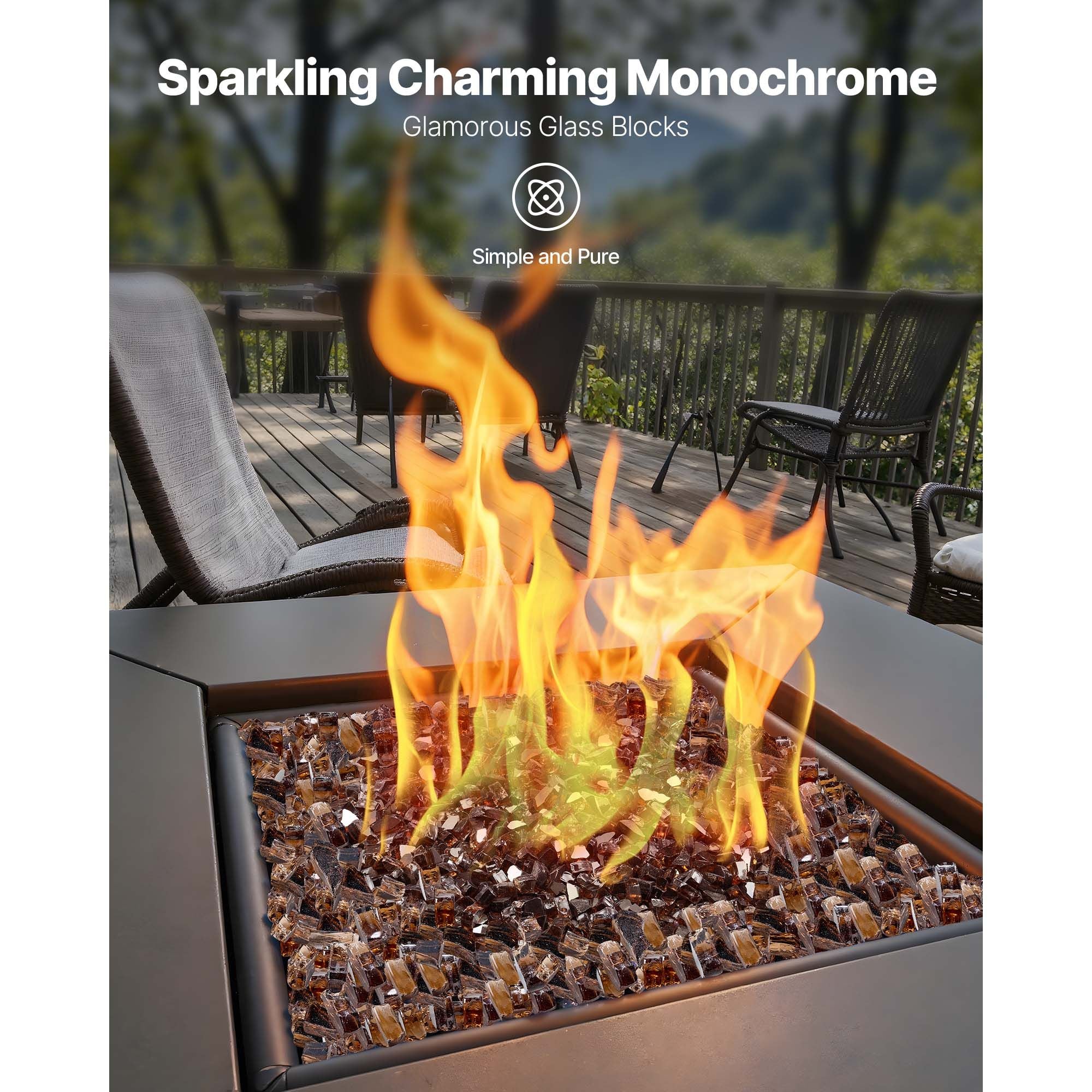 High-Temperature Reflective Copper Fire Glass for Fire Pits