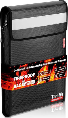 Fireproof Document Bag with Zipper and 2 Pockets for Legal Size Papers