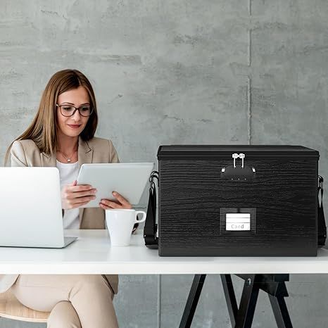 Portable Locking File Box for Letter and Legal Folders