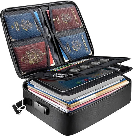 Fireproof Document Box with Lock for Important Paperwork