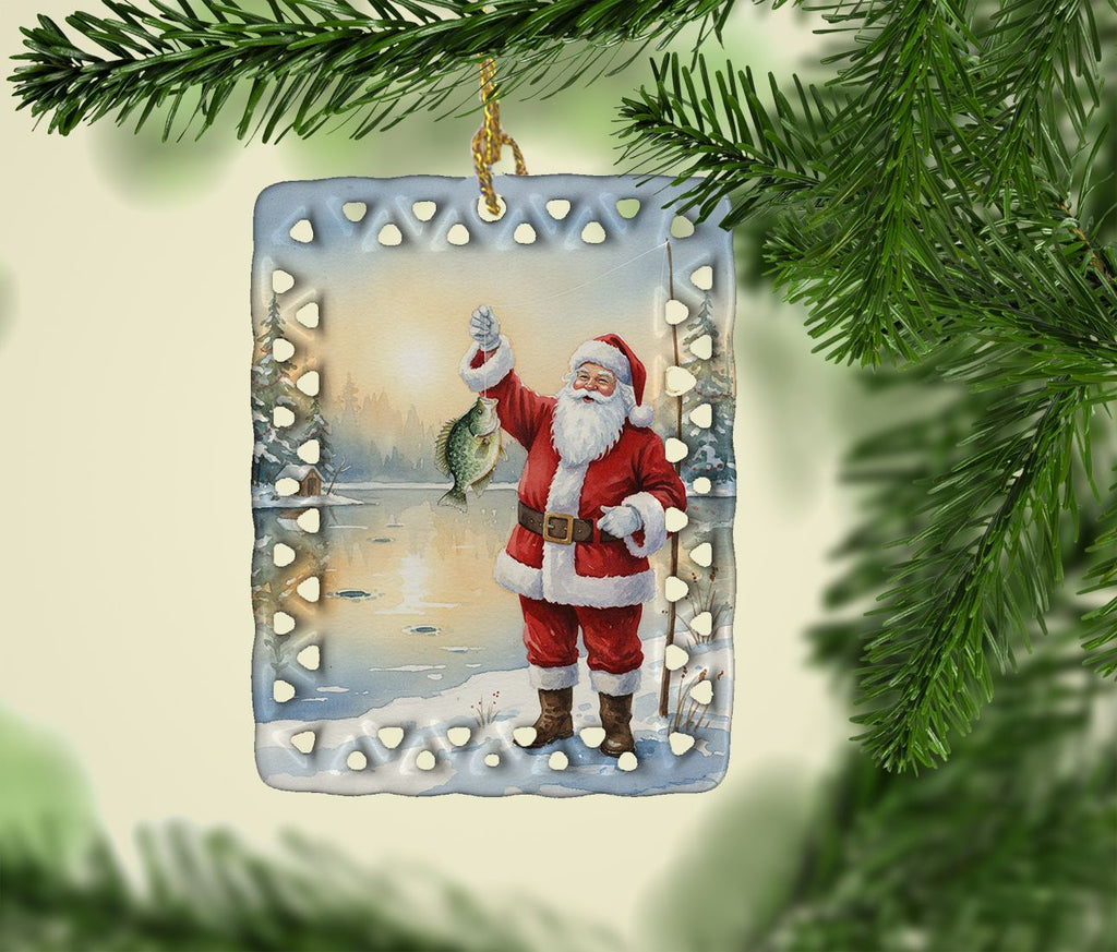 Fishing Santa and Crappie Christmas Ornament