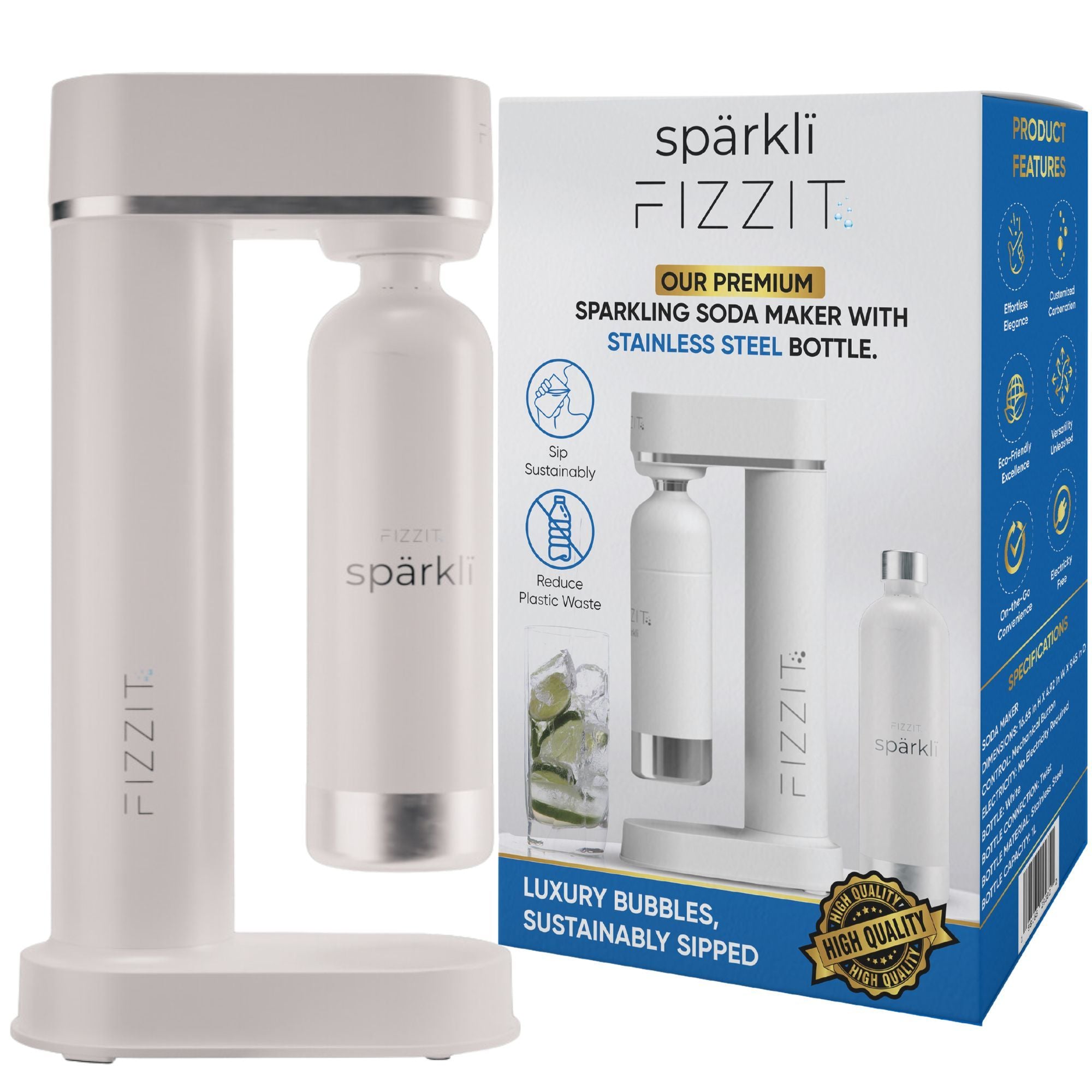 FIZZIT™ Spärklï Carbonated Water Soda Maker – everyday Sparkling Water at Home