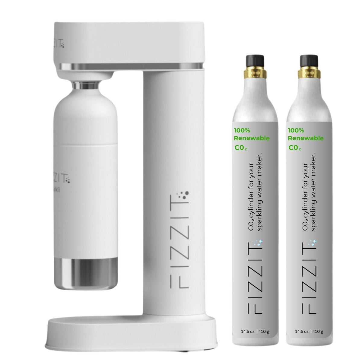 FIZZIT™ Spärklï Carbonated Water Soda Maker – everyday Sparkling Water at Home - White / 2 Pack
