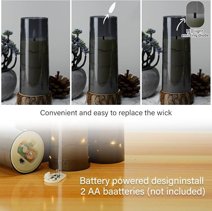 Five-Piece Flickering LED Candle Set with Timer