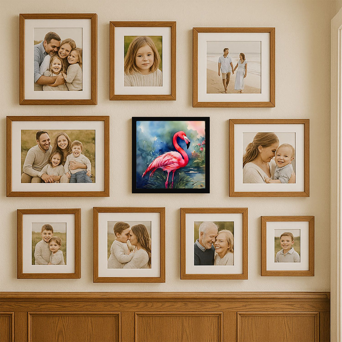 Flamingo Framed Wall Art with Contemporary Styling