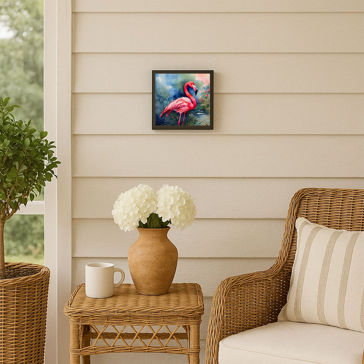 Flamingo Framed Wall Art with Contemporary Styling