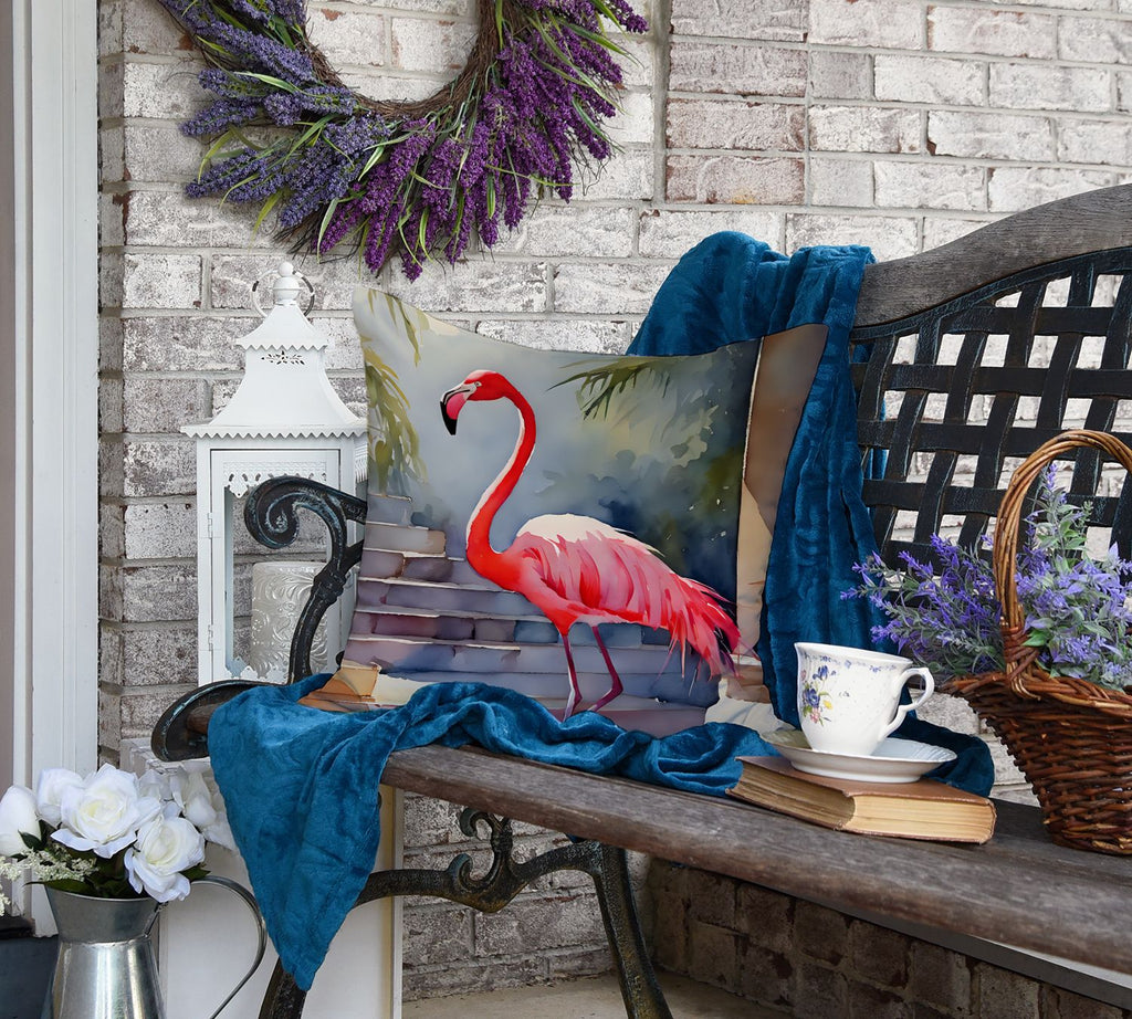 Flamingo Artwork Indoor-Outdoor Throw Pillow