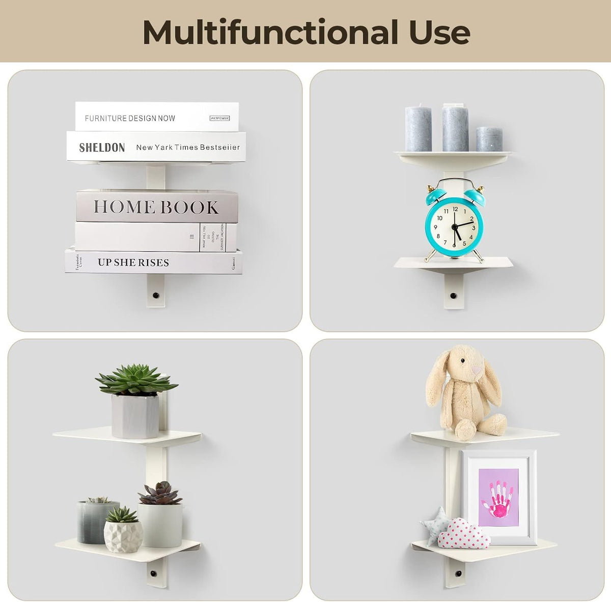 Floating Wall Book Shelves That Display Spines in a Vertical Tower