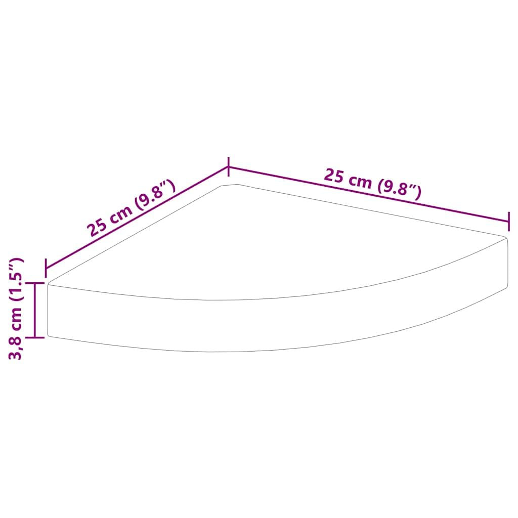 Gray Floating Corner Shelves 2-Pack for Display and Storage