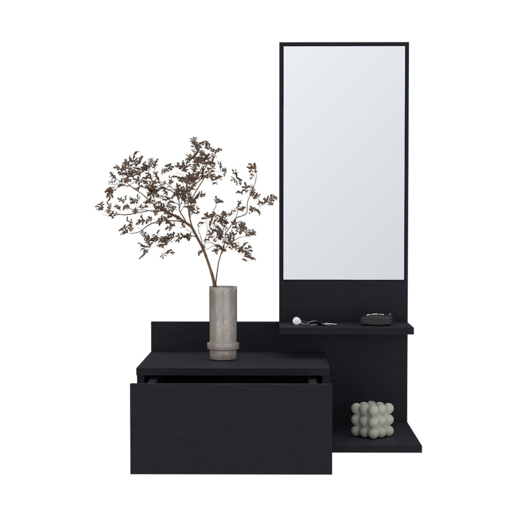 Floating Hallway Cabinet with Mirror for Entryway Storage
