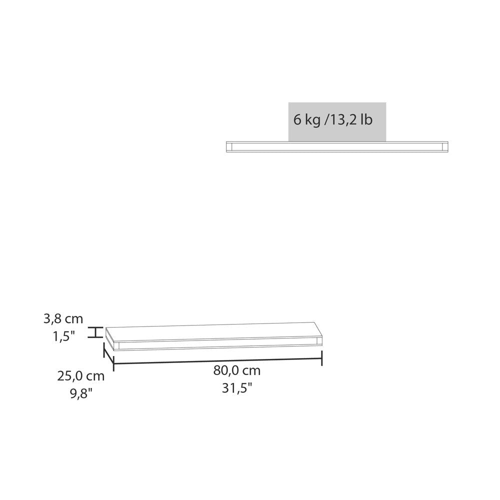 Set of Two Floating Shelves for Living Room Decor