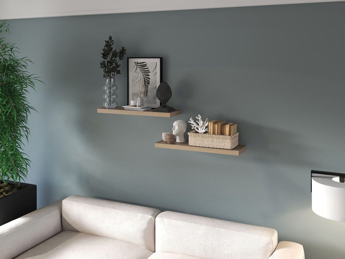 Floating Shelf Dallas, Living Room, Light Pine