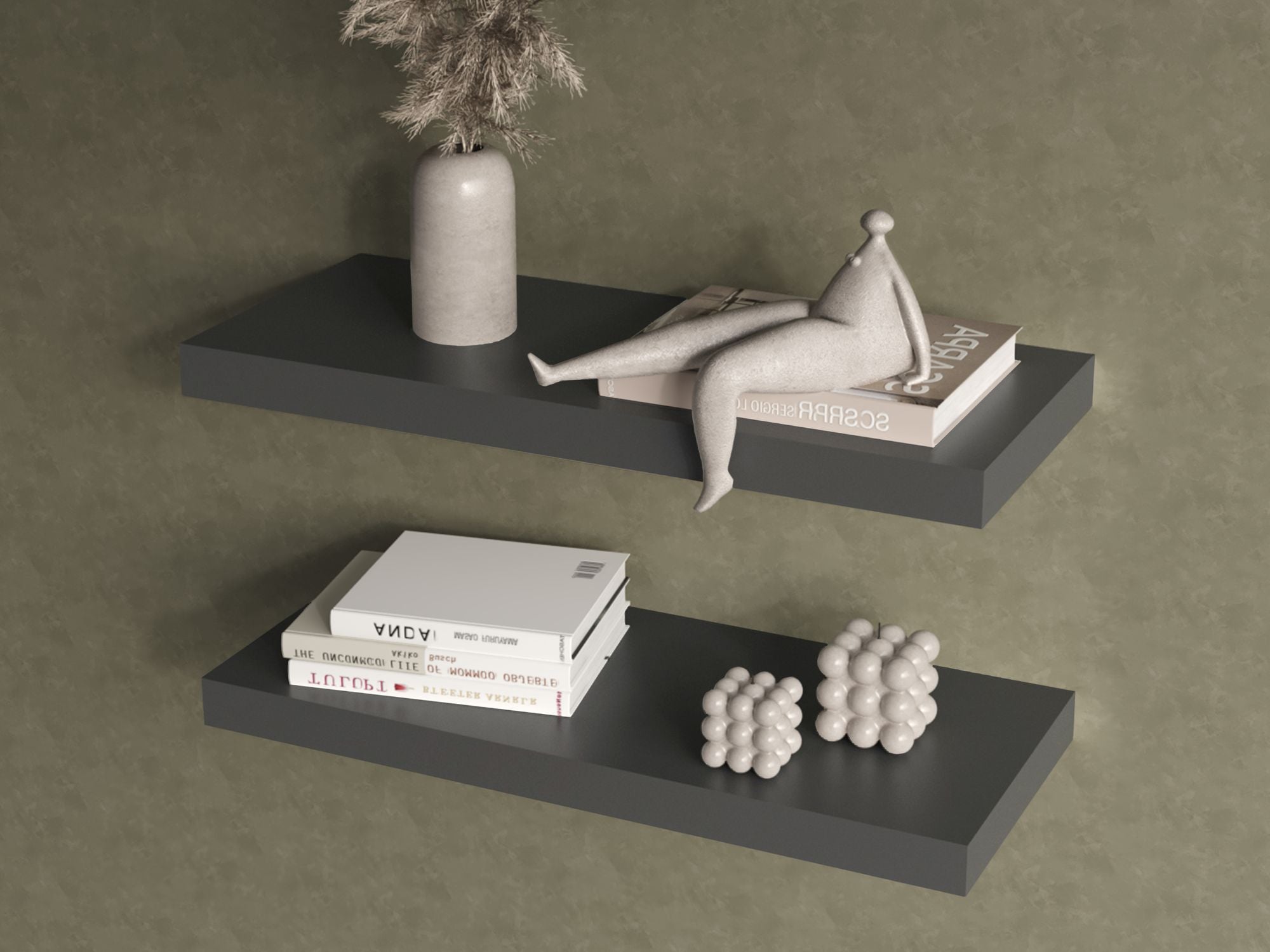 Set of Two Floating Shelves for Living Room Display