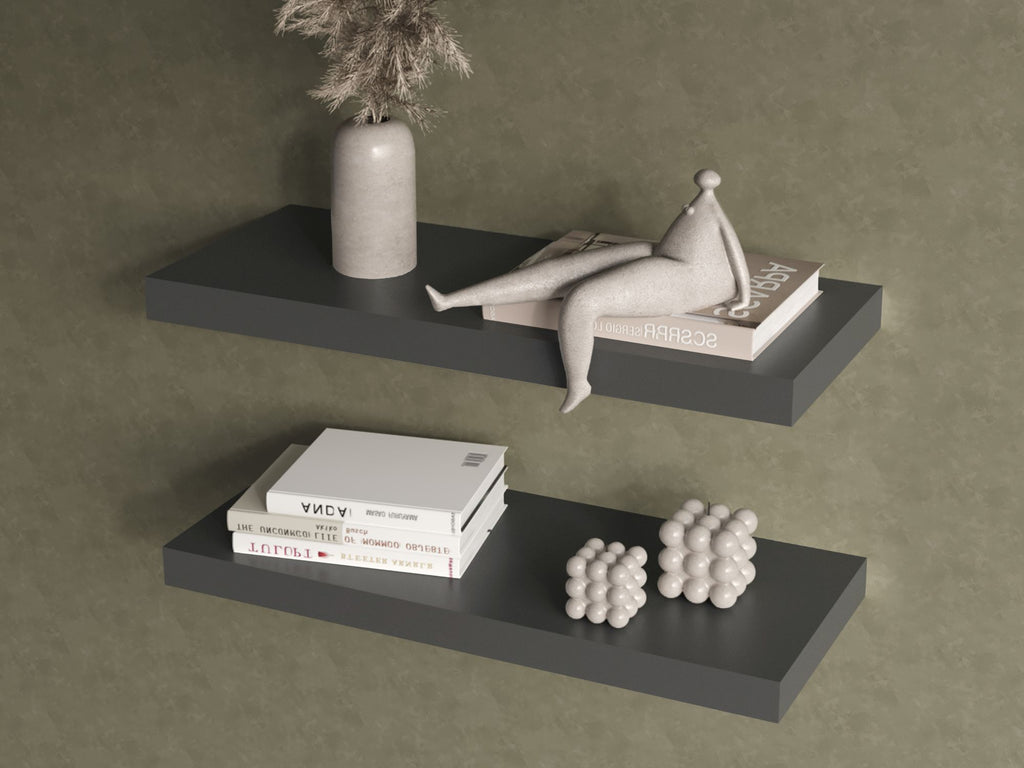 Set of Two Floating Shelves for Living Room Display