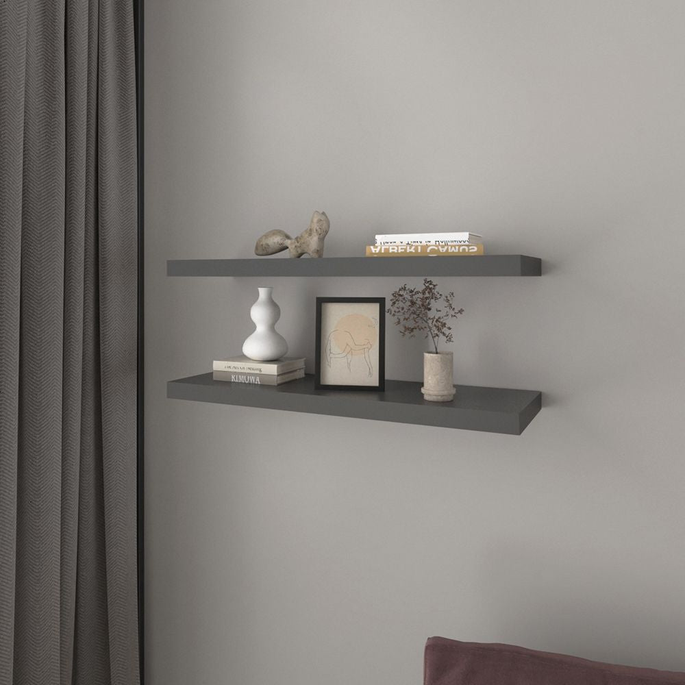 Set of Two Floating Shelves for Living Room Display
