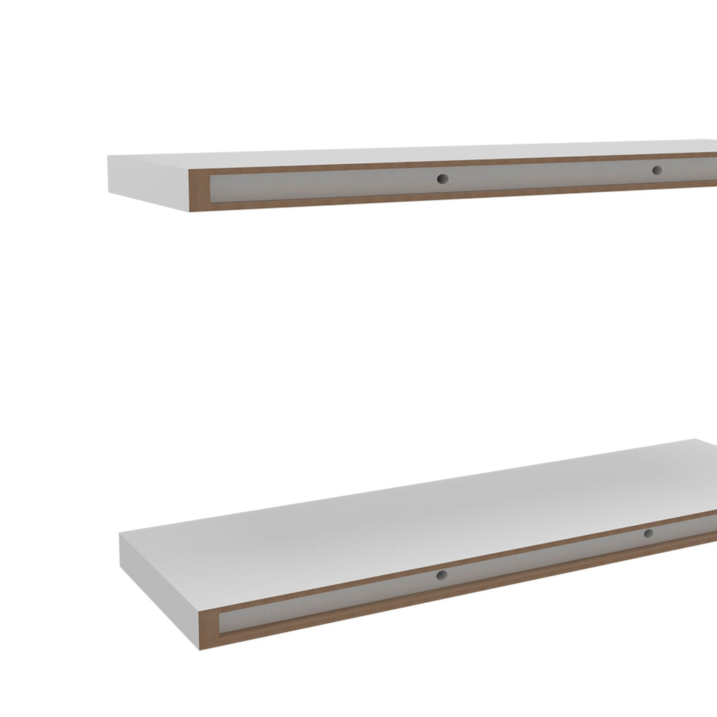 Floating Shelf Dallas Set of Two – Sleek White Manufactured Wood