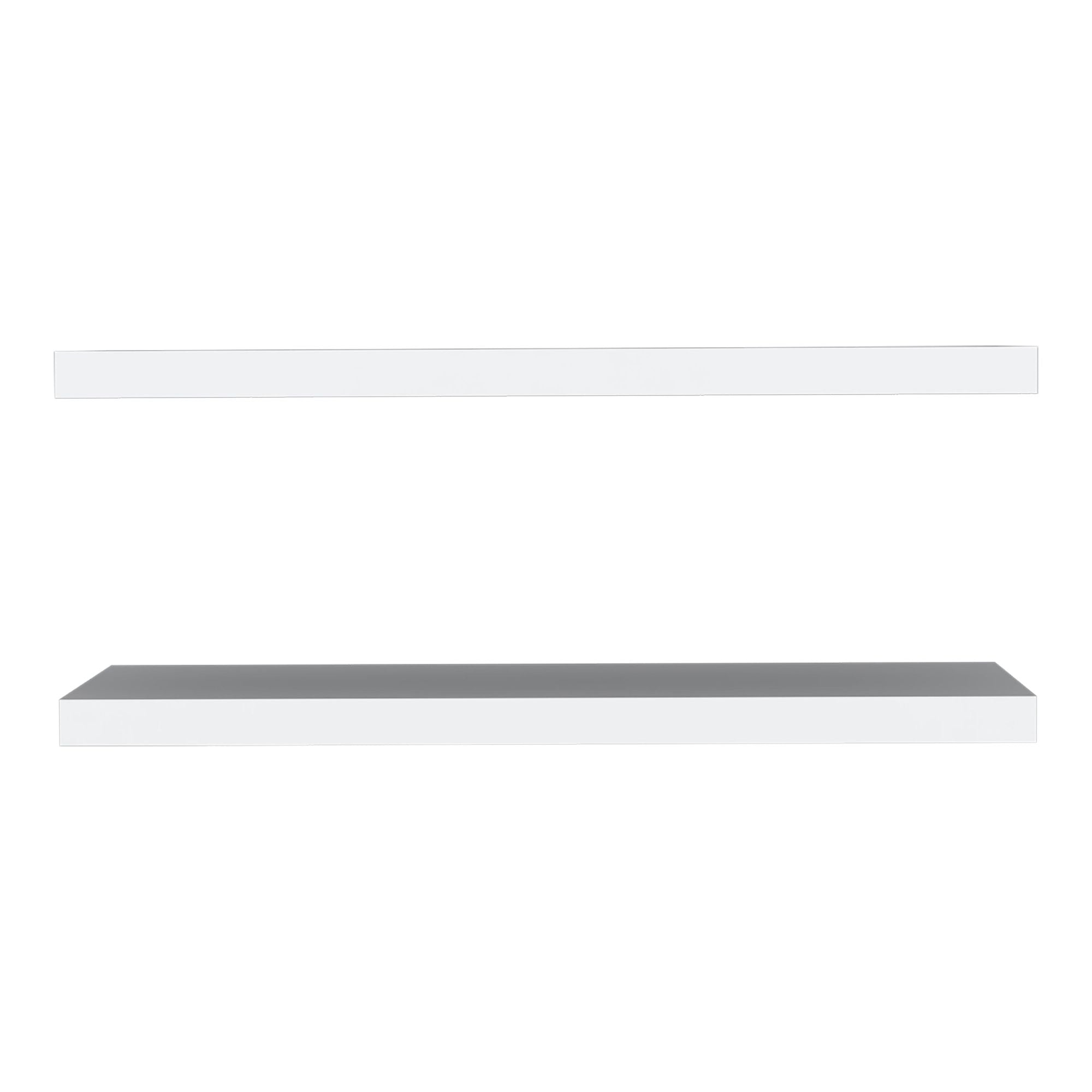 Floating Shelf Dallas Set of Two – Sleek White Manufactured Wood