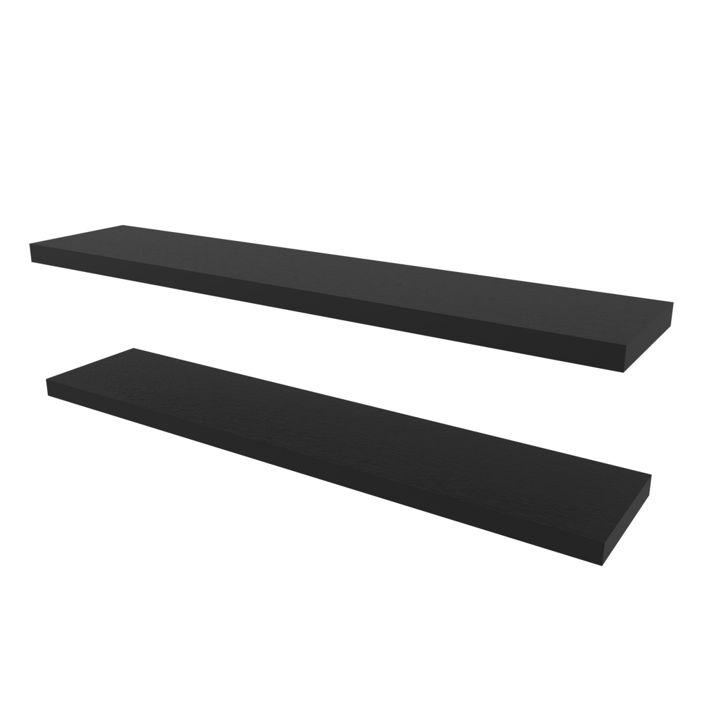 Set of Two Wall-Mounted Floating Shelves – Modern Natural Design