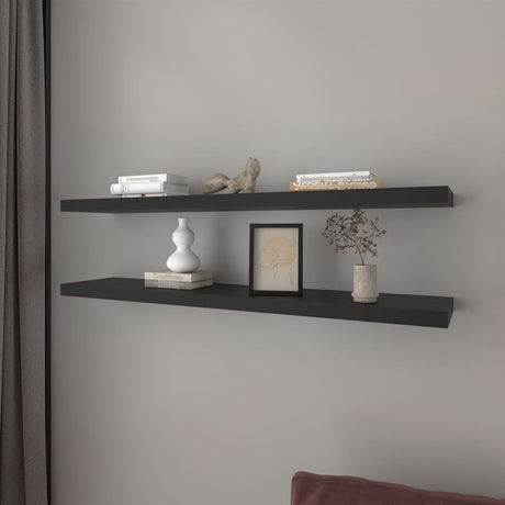 Set of Two Wall-Mounted Floating Shelves – Modern Natural Design