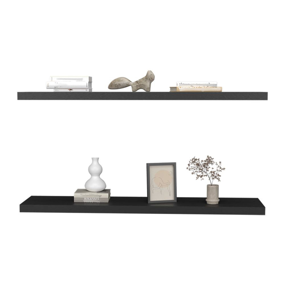 Set of Two Wall-Mounted Floating Shelves – Modern Natural Design