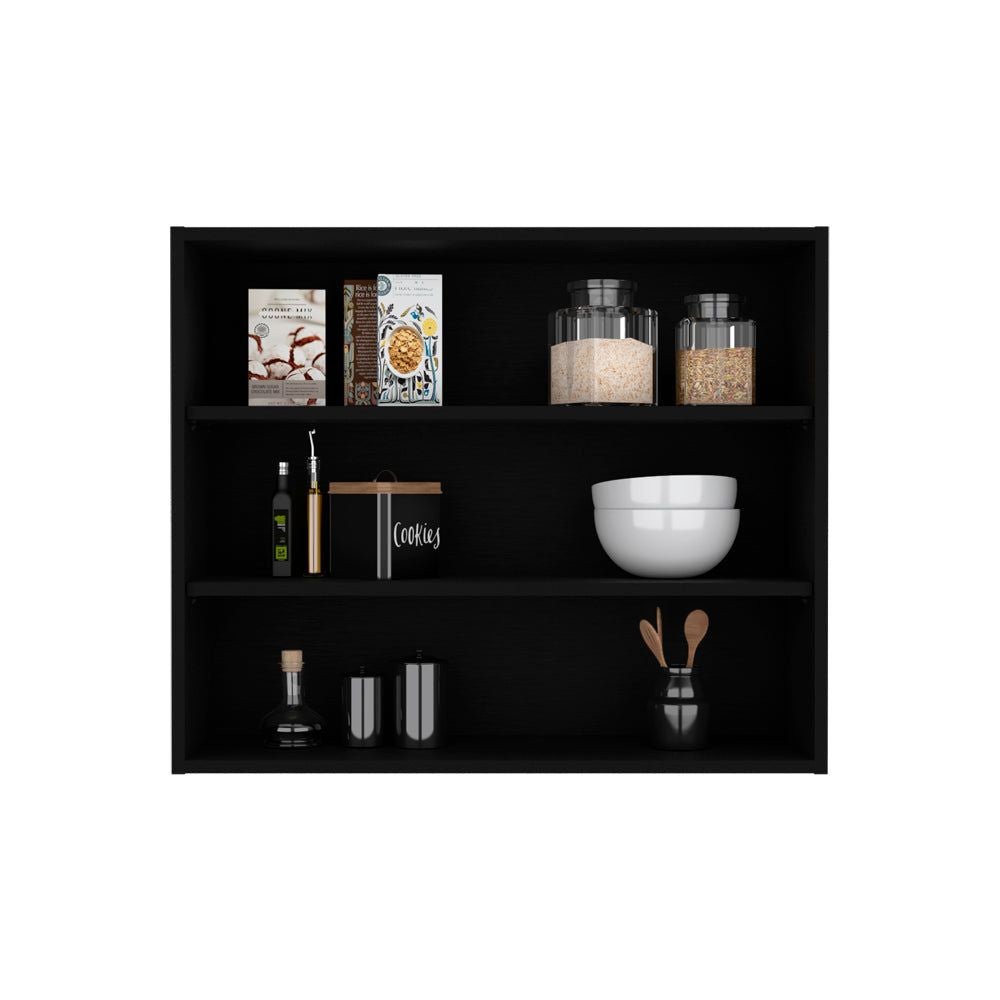 Meeker Floating Kitchen Shelf – 3-Tier Black Storage Shelf