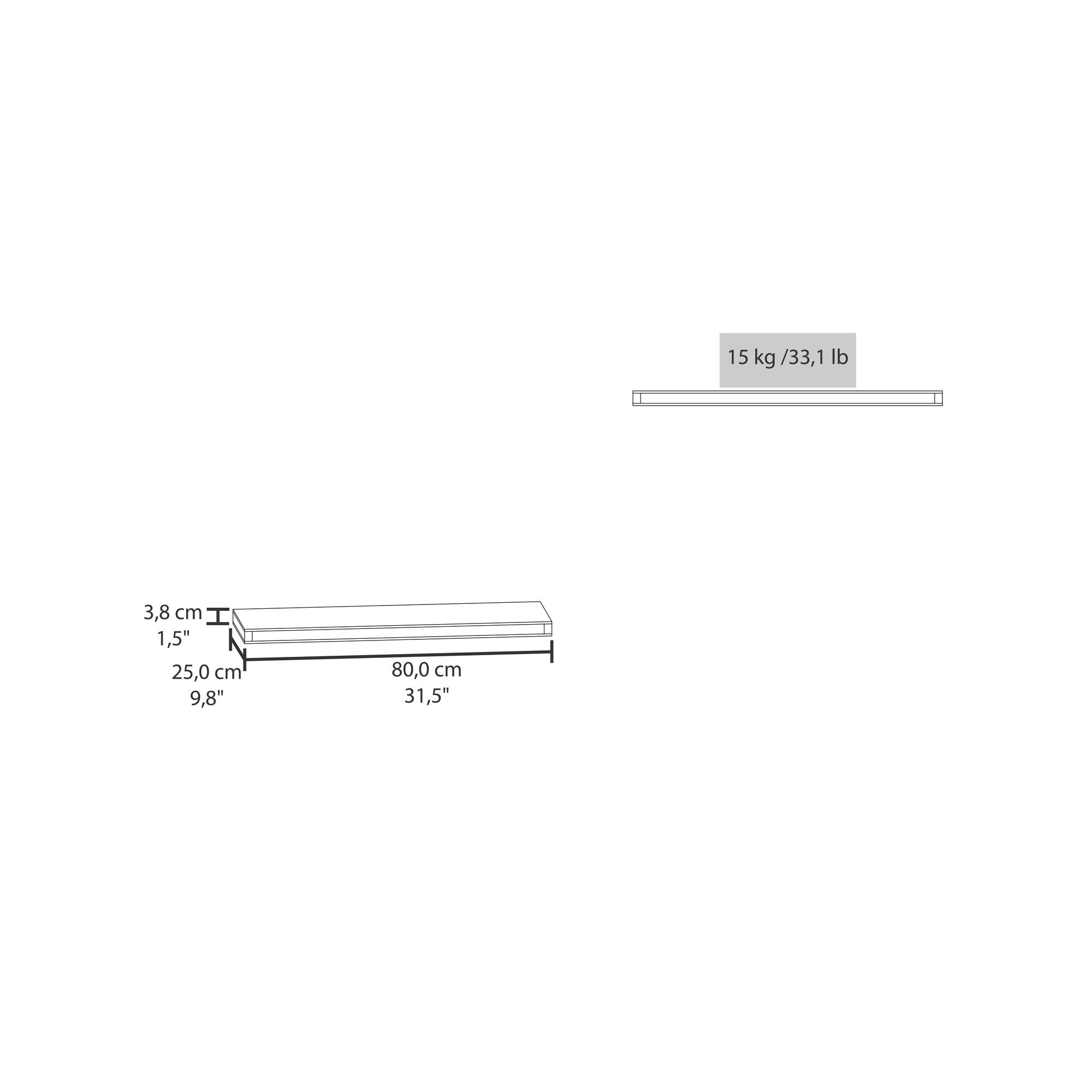 Floating Shelves Set - 2 Shelf Wall Mount Display