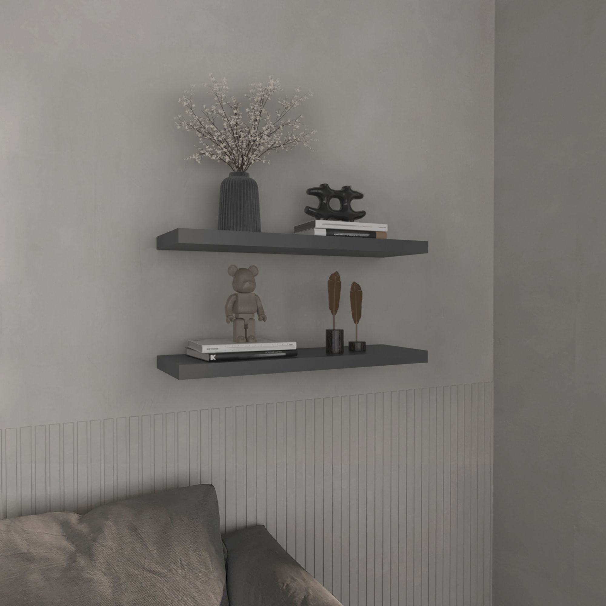 Floating Shelves Set - 2 Shelf Wall Mount Display