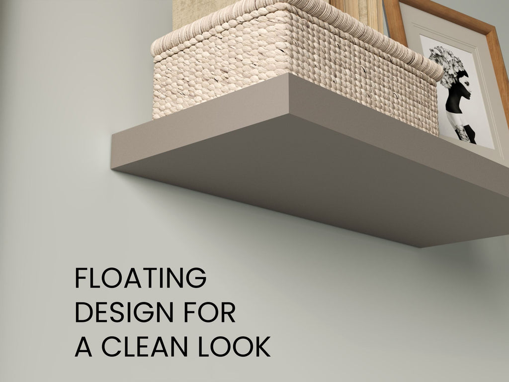 Taupe Floating Shelves for Modern Wall Display