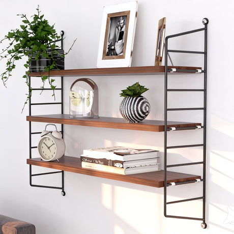 Maximize Wall Space with Adjustable 3-Tier Floating Shelves