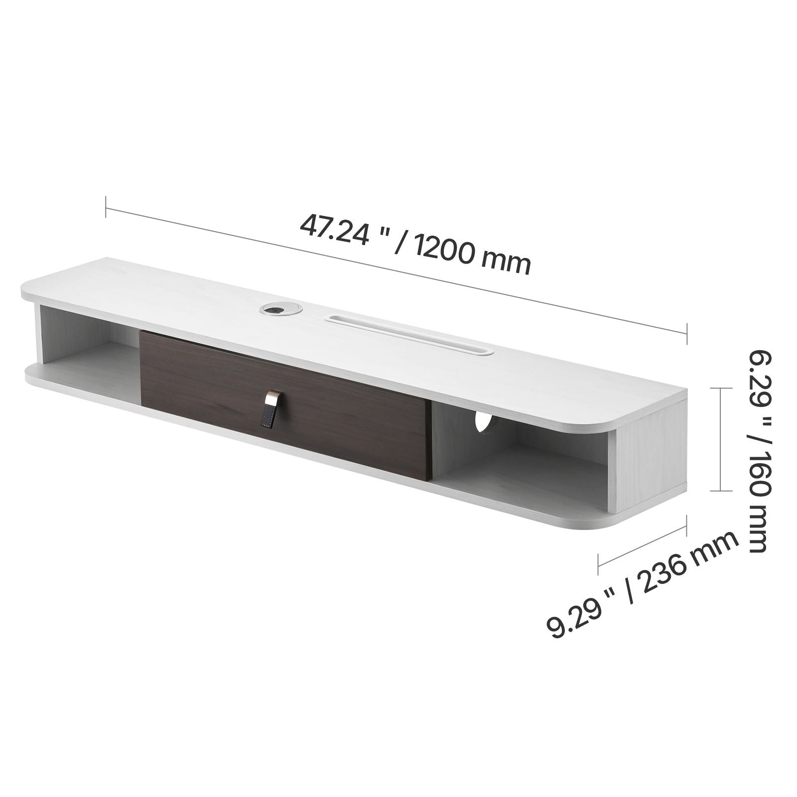 Wall Mount TV Stand with Storage Cabinets & Cable Management