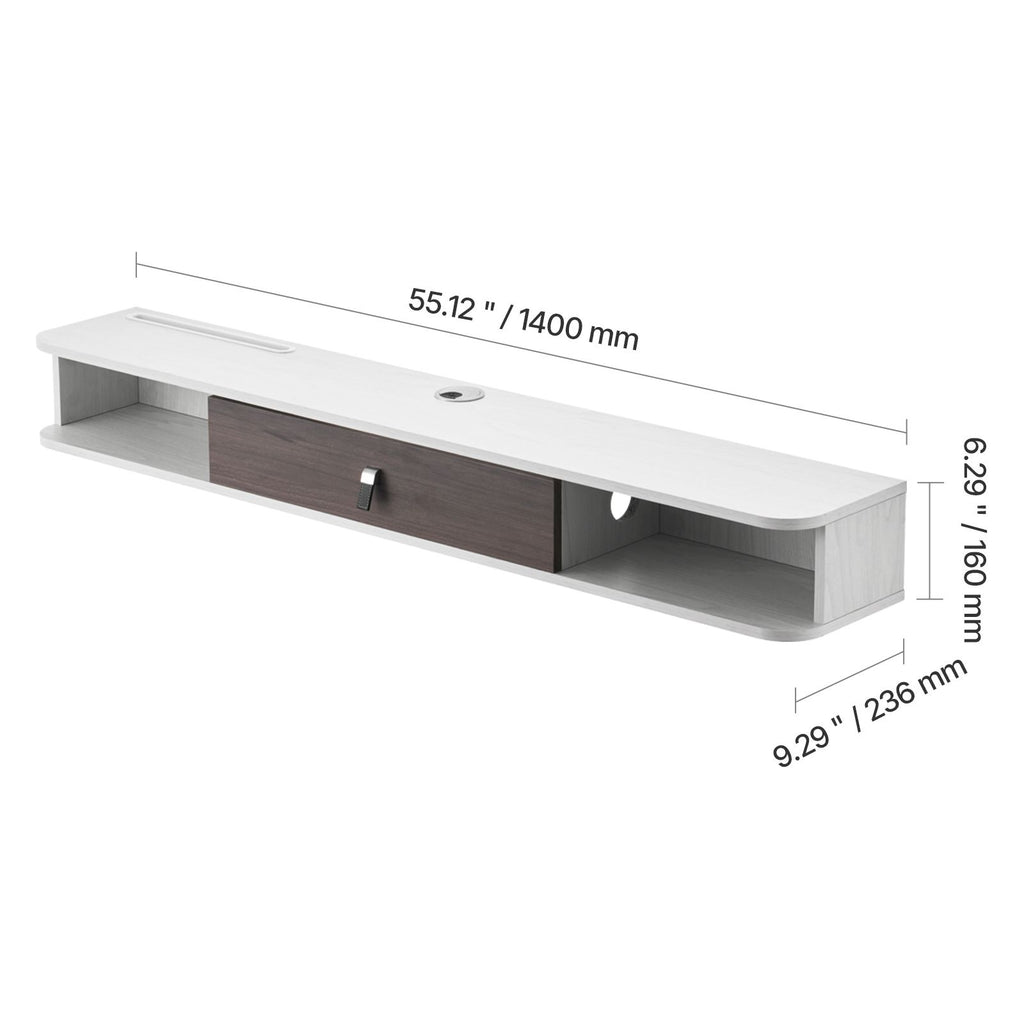 Floating TV Stand with Storage Cabinet and Cable Management