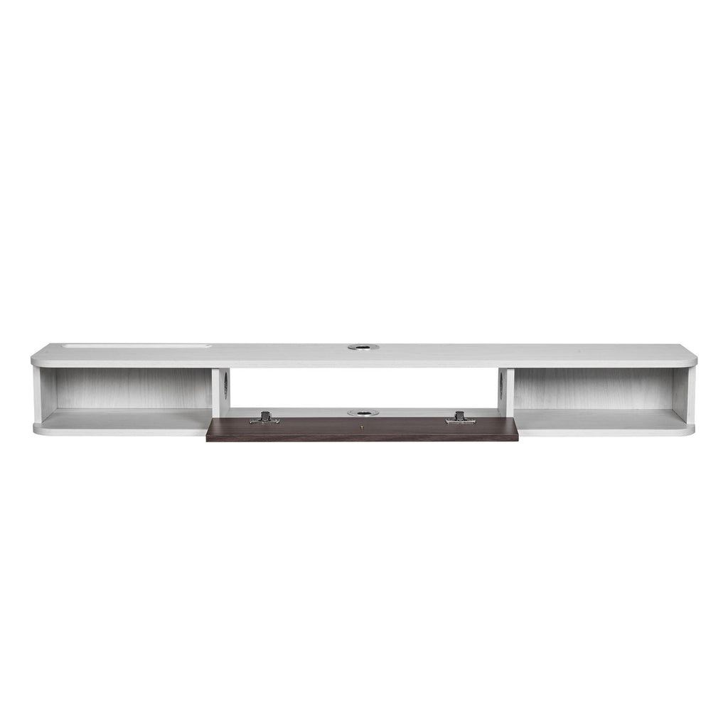 Floating TV Stand with Storage Cabinet and Cable Management