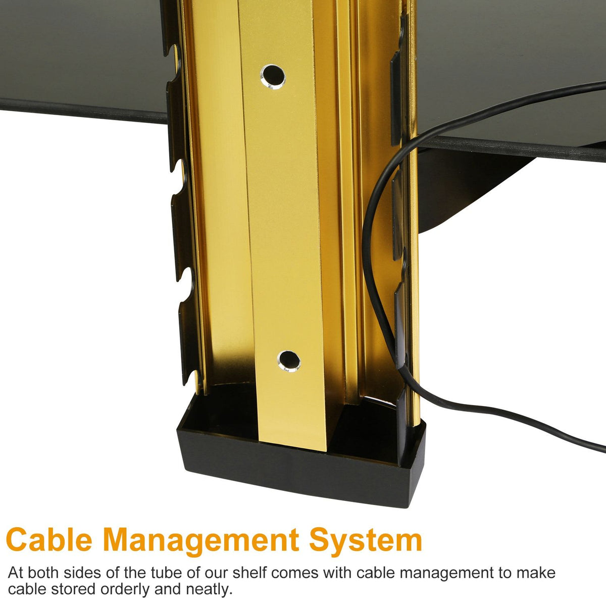 Adjustable Floating Media Shelf with Cable Management