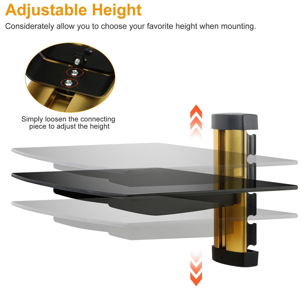 Adjustable Floating Media Shelf with Cable Management