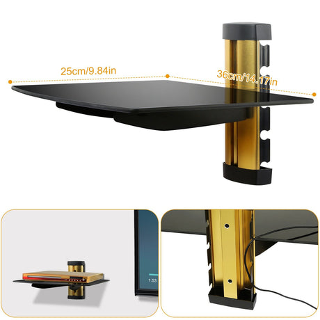 Adjustable Floating Media Shelf with Cable Management