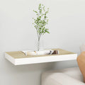 Oak and White Floating Display Shelf