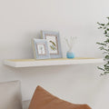 Oak and White Floating Display Shelf with Hidden Mounting