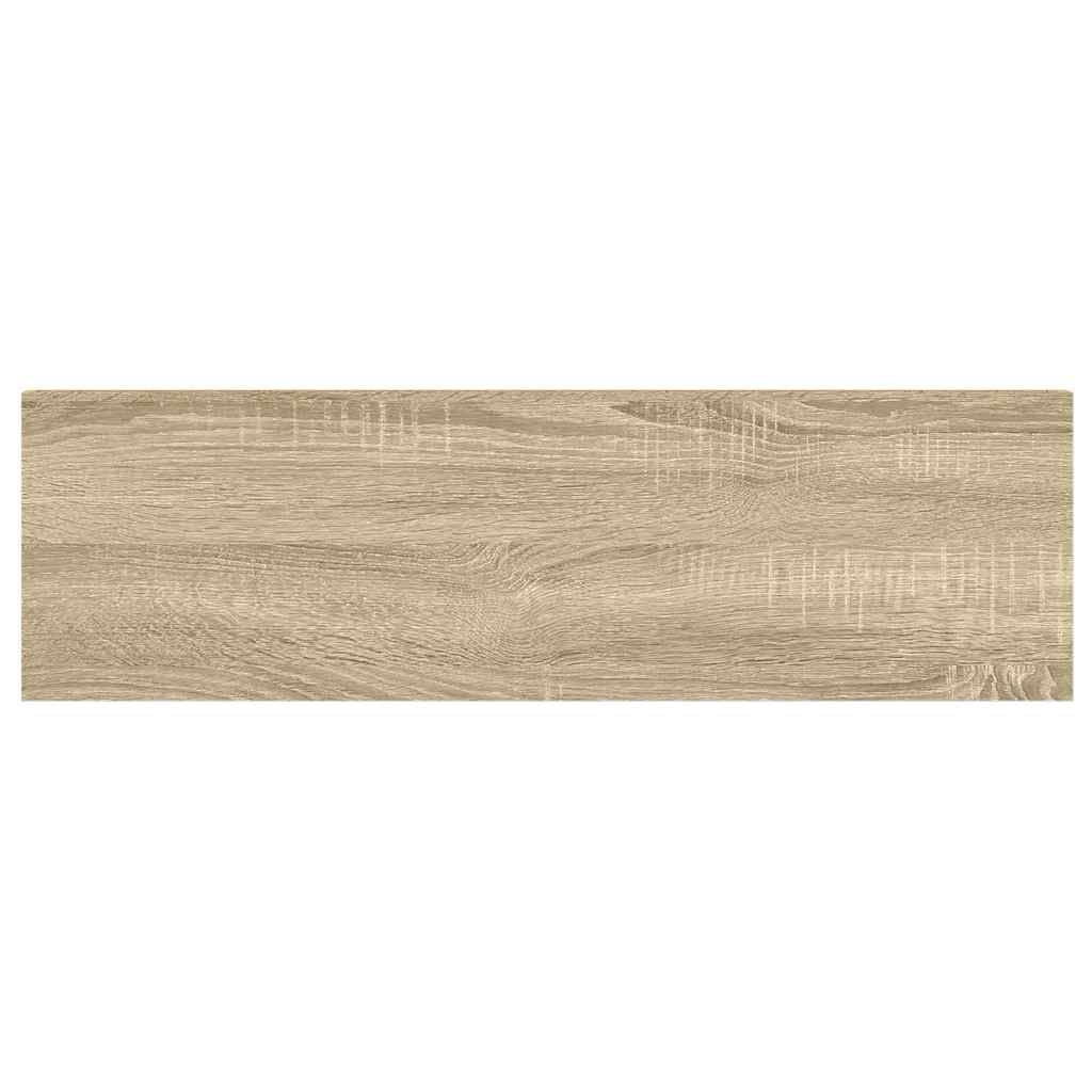 Oak and White Floating Display Shelf with Hidden Mounting