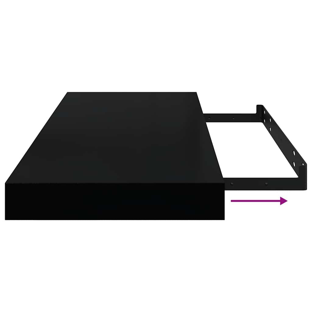 Stylish Floating Wall Shelves Set of 2 for Displaying Books and Collectibles